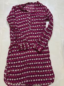 Pink Block Style Printed Kurta