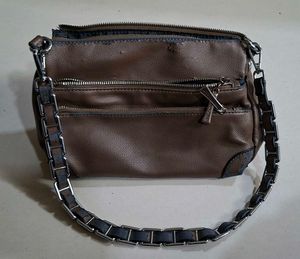 Brown Faux Leather Crossbody Bag