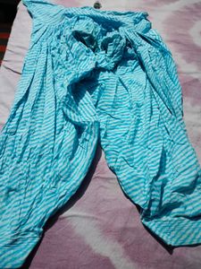 Blue Striped Kurta Set with Patiala Pants