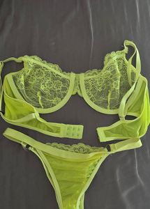 Neon Lace Bra &amp; Thong Set