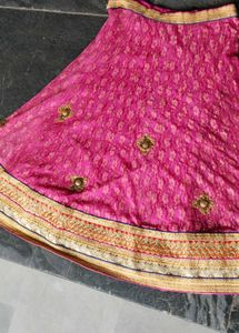 Pink Embroidered Lehenga Set with Free Bangles