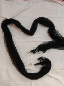 Elegant Black Sequin Dupatta