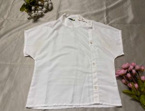 Stylish White Button-Up Top
