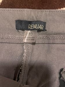imported Greyish green Straight stretchable Pants