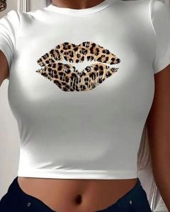 Leopard Lips Crop Top