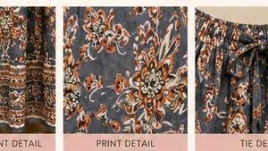 Grey Floral Printed Long Skirt 🌸
