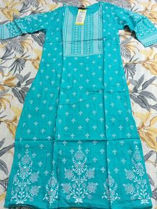 Vishuddh Turquoise Motif printed kurta