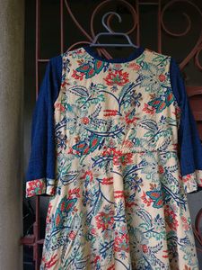 Branded Beautiful Navy Blue Kurta With Outer💙🧡💙
