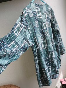 Boho Patchwork Print V-Neck Top
