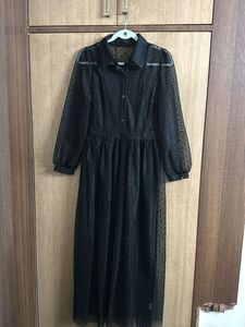 Elegant Black Sheer Midi Dress