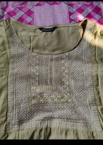Pista Green Embroidered Kurta