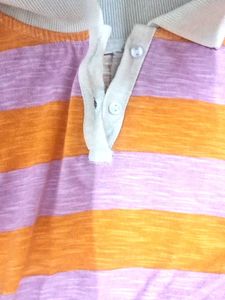Striped Collared Crop Top