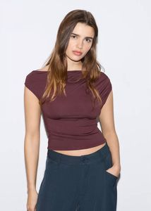 Maroon Ruched Sleeveless Top
