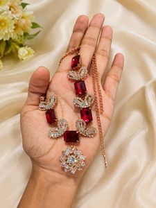 Necklace ruby red