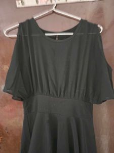 Chic Black Cold Shoulder Dress for 13 to 15 yr old