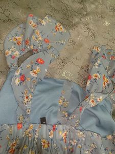 Blue Floral long desss
