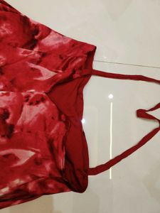 Red Tie-Dye Summer Dress