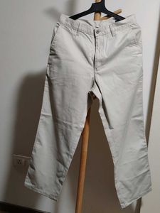 Beige Straight Leg Pants/chinos/khakis