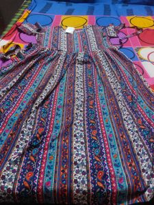 Boho Striped Print Midi Dress