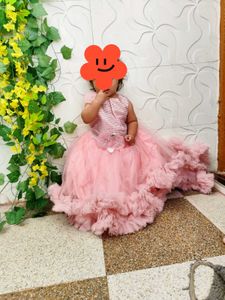 Pink Tulle Ruffle Dress