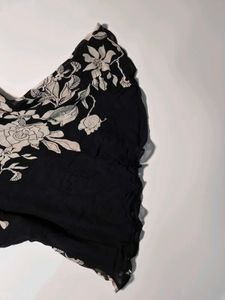 Black Floral Sheer Blouse