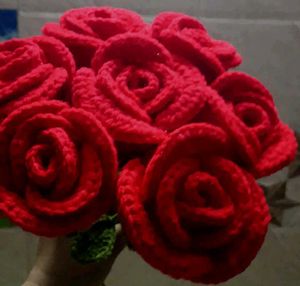 Crochet wine Roses