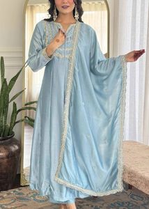 Elegant Blue Embroidered Kurta Set