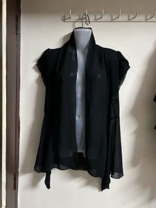Elegant Black Sheer Kimono Top
