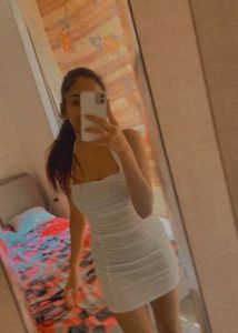 Ruched White Mini Dress