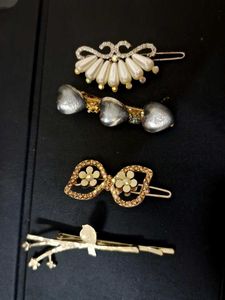 Y2k Vintage Set of 4 Decorative Hair Clips