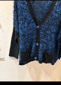 Blue &amp; Black Knit imported Cardigan