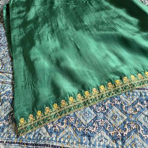 Elegant Green Silk Kurta Set