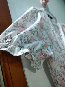 Floral Print Wrap Blouse