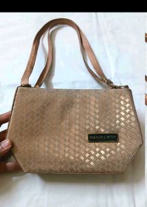 Chic Rose Gold Shoulder Bag with Chain Accent
