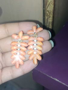 Stylish Peach Drop Earrings