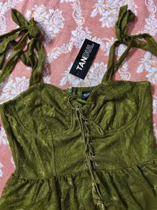 Green Tiered Mini Dress