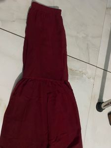 Maroon &amp; Gold Embroidered kurta plazo