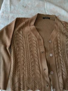 Chic Brown Knit Cardigan
