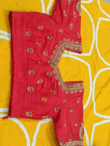 partywear beautiful Red saree with blouse