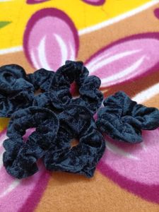 Velvet Small Hair Tie Scrunchies Pack Of 6
