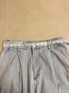 Wide Leg Light Wash Denim Pants