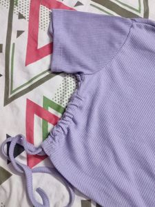 SSS STREET STYLE STORE LAVENDER RIBBED TOP WOMEN