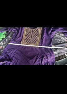 Elegant Purple Kurta Set with Pants &amp; Dupatta