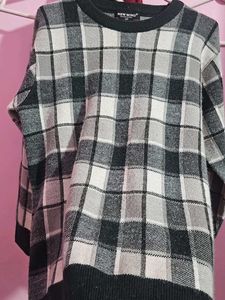 Plaid Knit Italian Sweater