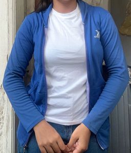 AX Armani Exchange Blue Zip-Up Hoodie