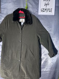 Olive Green Fur Collar Jacket