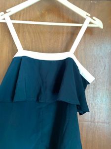 Chic Black Ruffle Tiered Top
