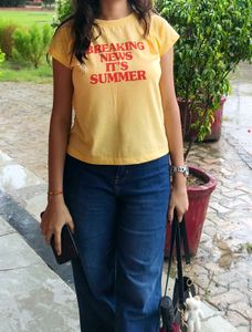Yellow "Breaking News It's Summer" T-Shirt