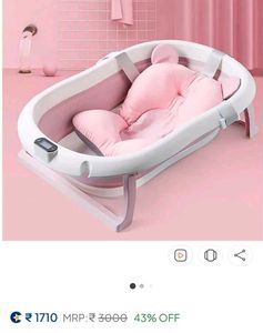 SYGA Baby Bathtub with Removable Pink Cushion