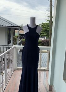 Elegant Navy Blue Sleeveless Maxi Dress